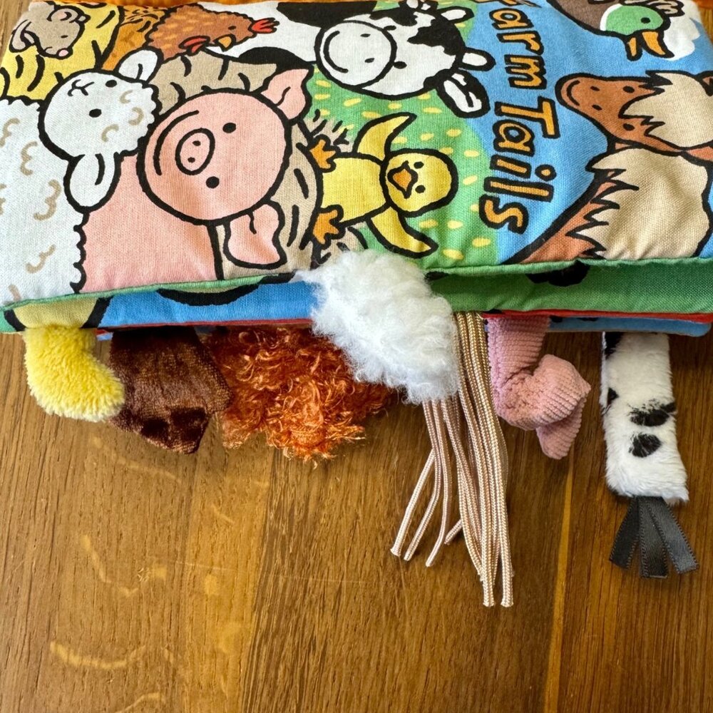 BABY JELLYCAT FARM TAILS Fabric Book Retired NWT Crinkly Interactive Touch NEW - Picture 4 of 11